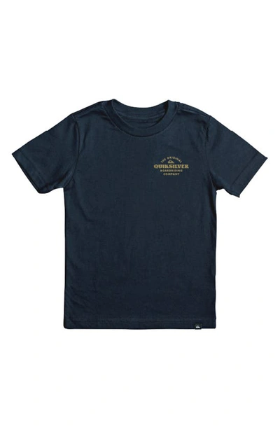 Quiksilver Kids' Tradesmith Logo Graphic T-shirt In Dark Navy