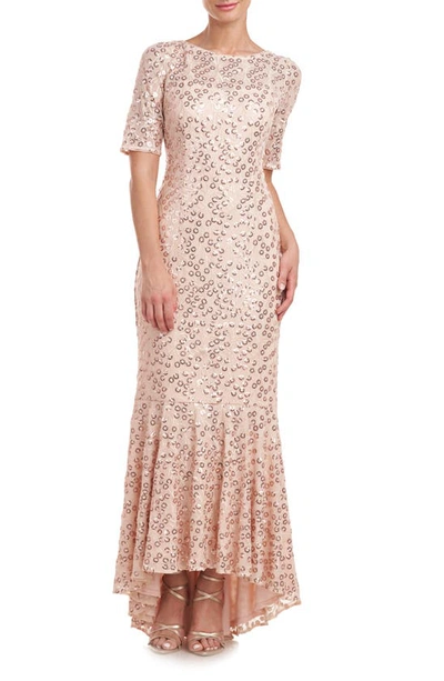 Js Collections Elliot Sequin Mermaid Gown In Rose Gold