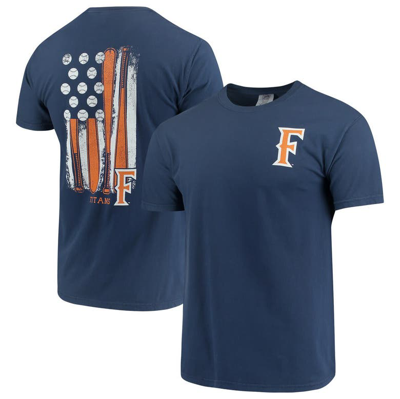 Image One Navy Cal State Fullerton Titans Baseball Flag Comfort Colors T-shirt