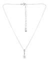 Macy's White Freshwater Pearl And Cubic Zirconia Pendant Necklace In Silver