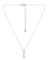 Macy's White Freshwater Pearl And Pave Cubic Zirconia Pendant Necklace In Silver