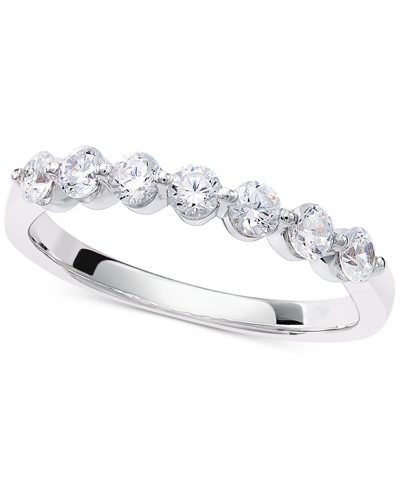 Macy's Diamond Seven Stone Band (1/2 Ct. T.w.) In 14k White Or Yellow Gold In White Gold