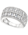 Macy's Diamond Double Row Anniversary Ring (2 Ct. T.w.) In 14k White Gold In White Gold