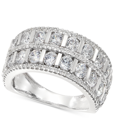 Macy's Diamond Double Row Anniversary Ring (2 Ct. T.w.) In 14k White Gold