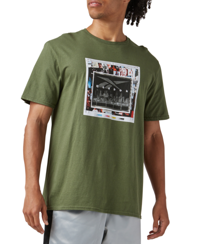 Reebok Men's Bb Fracture Graphic T-shirt In Varsity Green