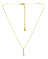 Macy's White Freshwater Pearl And Cubic Zirconia Pendant Necklace In Gold