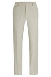 Hugo Boss Slim-fit Trousers In Micro-patterned Stretch Material In Light Beige