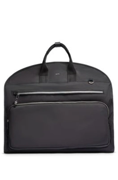 Hugo Boss Garment Bag In Structured Nylon With Shoulder Strap In Black