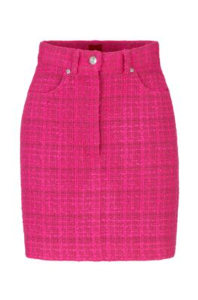 Hugo Boss Hardware-trimmed Mini Skirt In Boucl Fabric In Patterned
