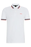 Hugo Boss Polo Shirt With Contrast Logo Details In White
