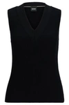 HUGO BOSS SLEEVELESS KNITTED TOP WITH CUT-OUT DETAILS