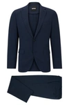 HUGO BOSS SLIM-FIT SUIT IN MICRO-PATTERNED PERFORMANCE-STRETCH CLOTH