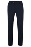 Hugo Boss Slim-fit Trousers In Micro-patterned Stretch Material In Light Blue
