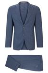 HUGO BOSS SLIM-FIT SUIT IN PATTERNED VIRGIN WOOL AND SILK