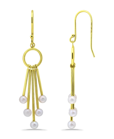 Macy's White Freshwater Pearl Drop Earring In Gold