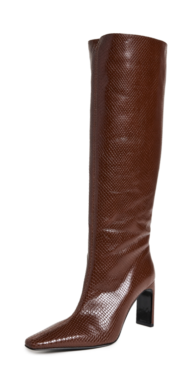 Staud Wally High Heel Boots Mahogany