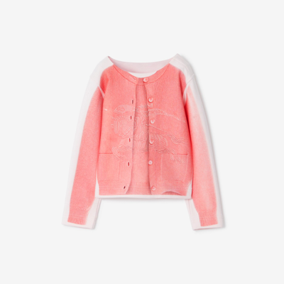 Burberry Kids'  Childrens Cardigan Print Sweatshirt In Alabaster Pink