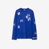 Burberry T-shirt With Round Neck And Long Sleeves In Knight