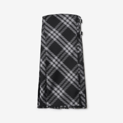 Burberry Check Wool Kilt Dress In Black