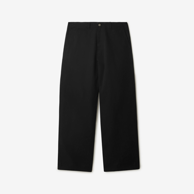 Burberry Cotton Trousers In Black