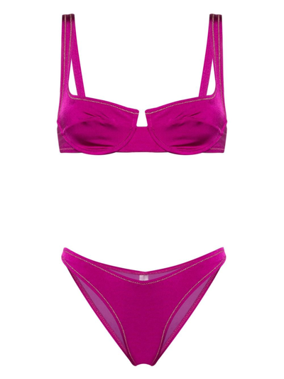 Reina Olga Brigitte Underwired Bikini Set In Purple