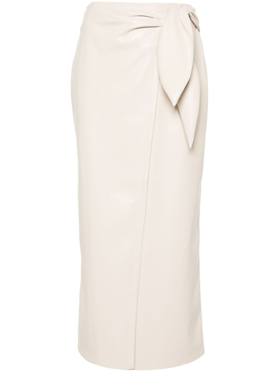 Nanushka Neutral Amas Faux-leather Midi Skirt In Neutrals