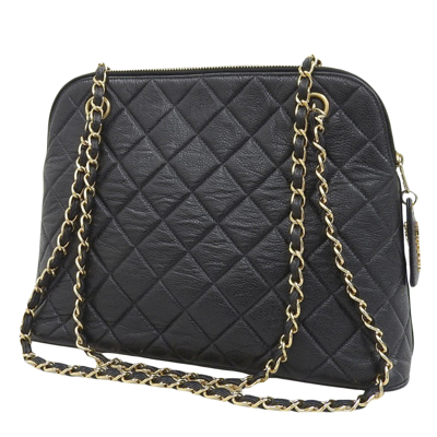Pre-owned Chanel Bowling Leather Shopper Bag () In Black