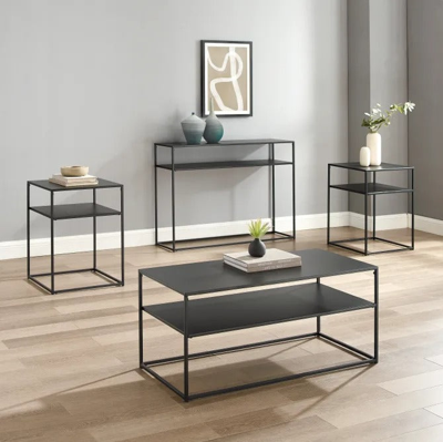 Crosley 4pc Braxton Coffee Table Set - Coffee Table, Console Table, 2 End Tables