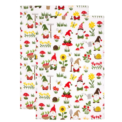 Mu Kitchen Designer Cotton Dish Towel, Set Of 2, Gnomes