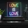 Jonathan Y Love Is Love 15" Square Contemporary Glam Acrylic Box Usb Operated Led Neon Light