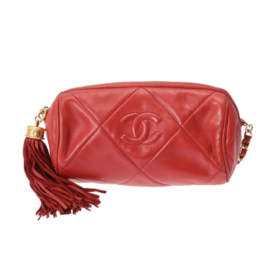Pre-owned Chanel - Leather Shoulder Bag () In Red