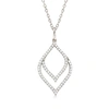 ROSS-SIMONS DIAMOND DOUBLE-LEAF PENDANT NECKLACE IN STERLING SILVER