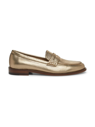 Manolo Blahnik Men's Perry Metallic Leather Loafers In Bronze