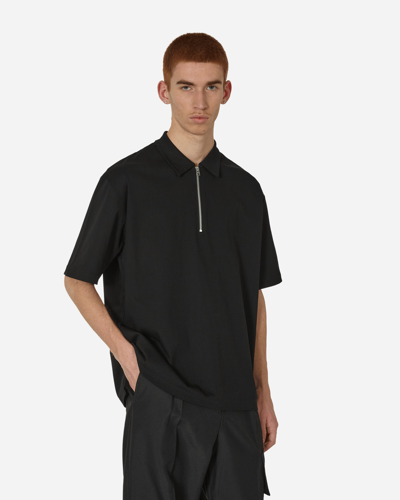 Sacai Cotton Jersey Polo Shirt In Black