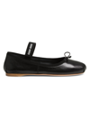 Miu Miu Logo-printed Bow Detailed Ballerina Shoes In Animal Print