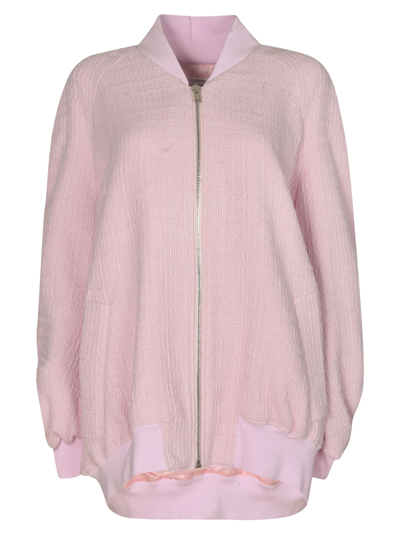 Alessandro Vigilante Cut-out Detail Oversized Zip Jacket In Pink