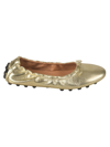 Tod's Women's Ball Leather Bow Ballet Flats In Gold