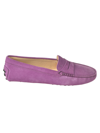 Tod's Suede Penny Loafers In Purple
