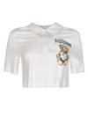 Moschino White Printed Polo In White