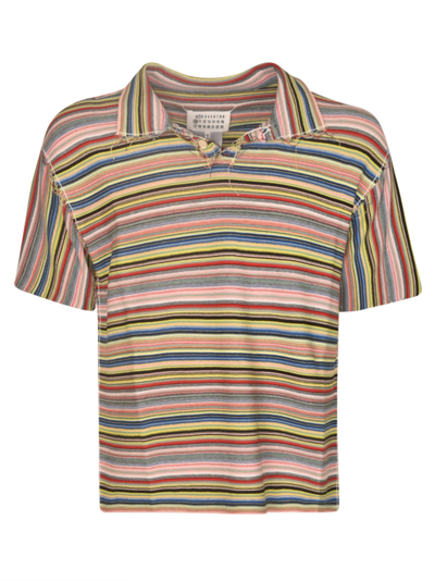Maison Margiela Short-sleeve Stripe Polo Shirt In 001f