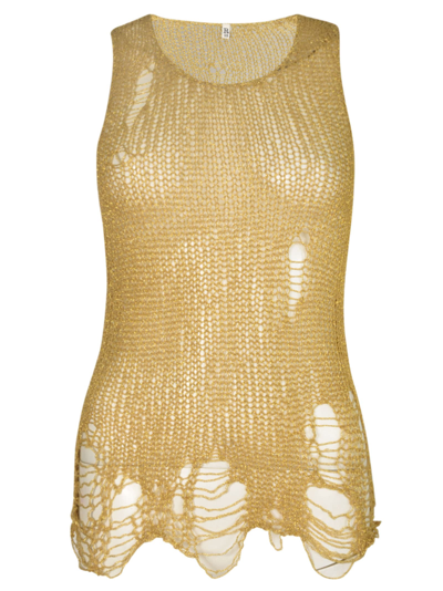 R13 Gold Distressed Tank Top