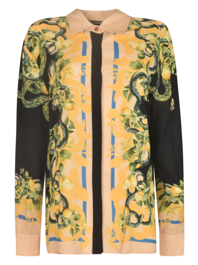 Roberto Cavalli Printed Shirt In Black