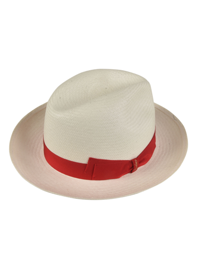 Borsalino Bow Detail Woven Hat In 0032