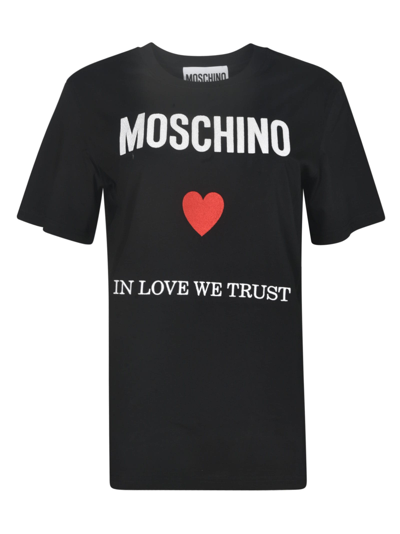 Moschino In Love We Trust T-shirt In Black