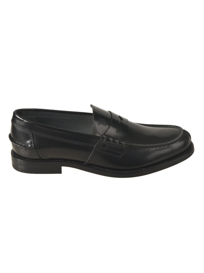 Tod's Logo Stamp Classic Loafers In Black