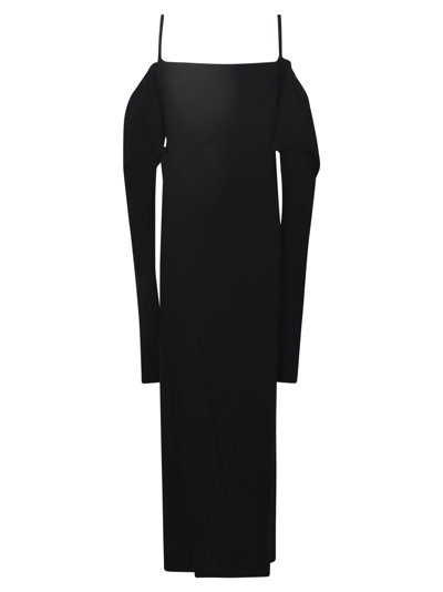 Setchu Off-shoulder Loose Fit Dress In Black