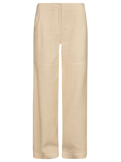 Alessandro Vigilante Straight Buttoned Trousers In White