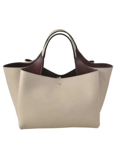 Tod's Logo Stamp Top Handle Tote In Grey