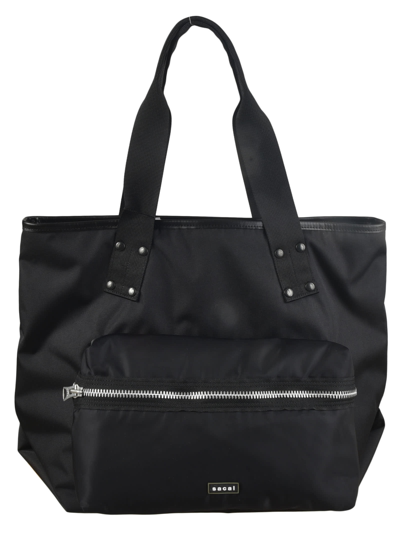 Sacai Quilted Tote Bag In Black
