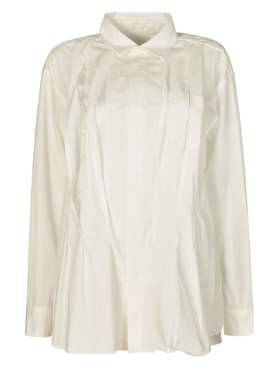 Sacai Oversized Blouse In Off-white